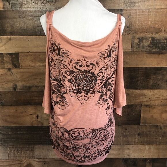 Robin K Top Cold Shoulder Rhinestone MED - Picture 2 of 12